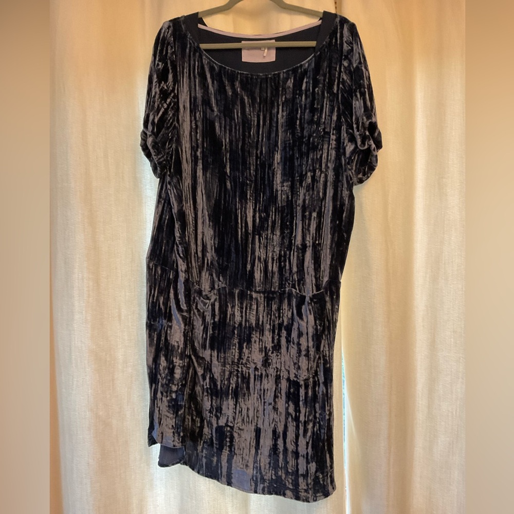 Floreat Navy Velvet Dress, Size XL